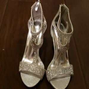 Silver Rhinestone heels 8 1/2